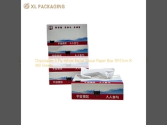Disposable 3 Ply White Facial Tissue Paper Box 19*21cm X 100 Sheets