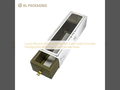 Luxury Macaron Window Drawer Box Cake Candy Chocolate Packaging Box With Logo Food Cupcake Boxes