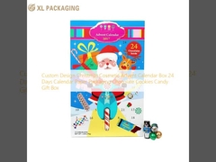 Custom Design Christmas Cosmetic Advent Calendar Box 24 Days Calendar Paper Packaging
