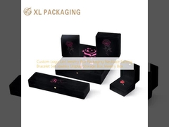 Custom Logo Line Jewelry Box Packaging Necklace Earring Bracelet Set Jewelry Display Storage Box