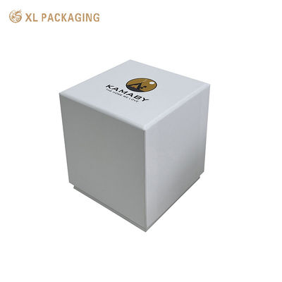 Buy Luxury Recyclable White Cardboard Candle Gift Box with Custom Printed Matte Fingerprint-Resistant Surface online manufacture