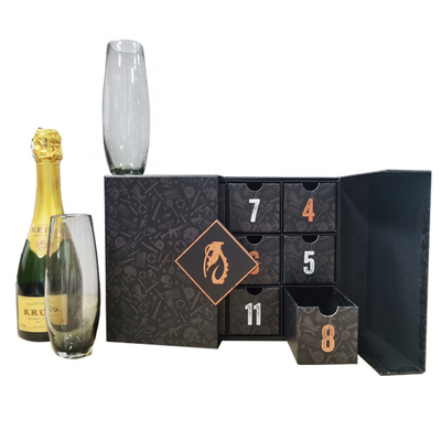 Buy XL Packaging Custom Packaging Box Factory 12 Day Wine Advent Calendar Box Custom Empty Christmas Countdown Gift Box online manufacture