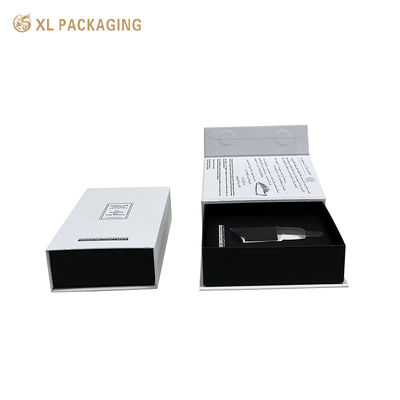 Buy Book-Style Rigid Cosmetic Gift Box with Hidden Magnetic Closure Stiff Cardboard Build and Custom Printed Inner Lid online manufacture