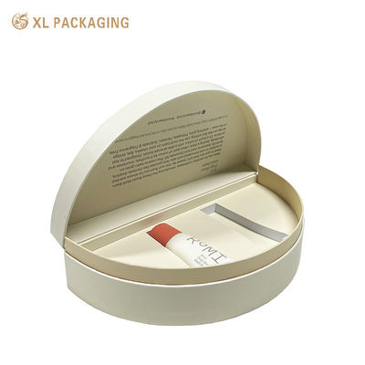 Buy Eco-friendly Half Round Cosmetic Packaging Box with Embossed Logo and EVA Foam Tray online manufacture
