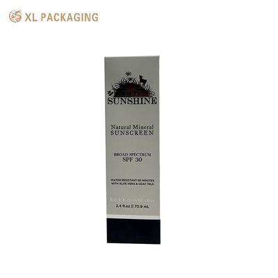 Buy XL Packaging Printed Cosmetic Foldable Card Box White Cardboard Foldable Card Box Cosmetic Essential Oil Packaging Box With Hot Silver online manufacture