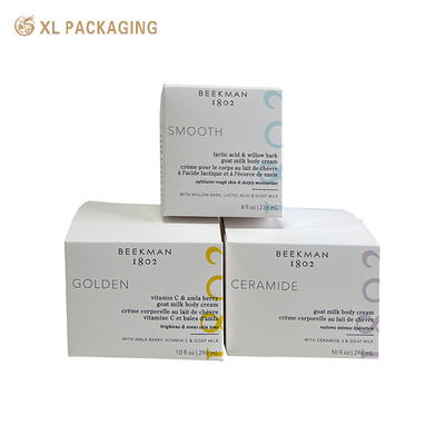 Buy Custom Printed Cosmetic Bottle Folding Card Paper Box Makeup White Paper Box Cardboard White Skin Care Packaging Paper online manufacture