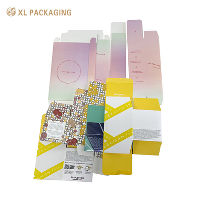 Buy XL Packaging Printed Cosmetic Foldable Card Box Pink Gradient Color Card Paper Box For Skin Care Essential Oil Holding Cardboard Box online manufacture
