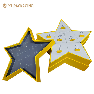 Buy XL Packaging Custom Packaging Box Factory Star Shape 7 Day Paper Advent Calendar Packaging Box For Cookie Candy Biscuits online manufacture