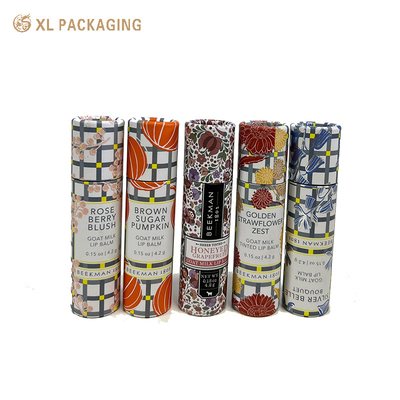 Buy Biodegradable Customized Printed Paper Packaging Tubes Kraft Cardboard Oil Proof Lipstick Lip Balm Wrapping online manufacture