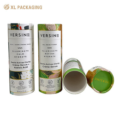 Buy Custom 1.5mm Cardboard Roll-Edge Paper Tube Box with Gold Hot Stamping and Aligned Position Design for Cosmetic Cylinder Packaging online manufacture