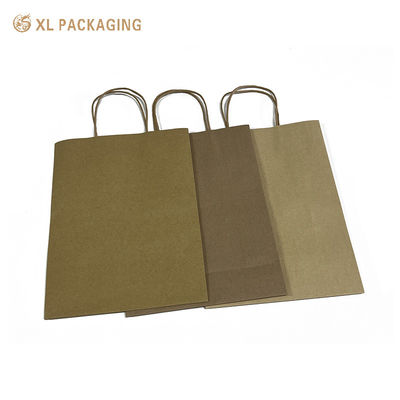 Buy Custom Kraft Paper Bags With Handles Eco Friendly Recyclable Shopping Gift Bags Accept Custom Logo Printing online manufacture