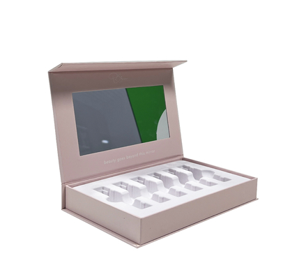 Buy Custom Cosmetic Packaging Boxes SkinCare Set Box With Magnet Closure Card Paper Flocking Tray Holder Box online manufacture