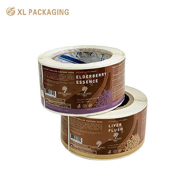 Buy Stamped Vinyl Bottle Sticker Labels Waterproof Custom Roll Format online manufacture