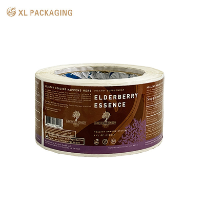 Buy Gold Stamping Waterproof Vinyl Stickers Custom Printing Logo For Bottle Package online manufacture