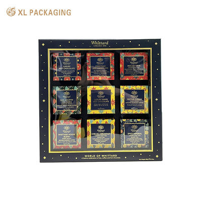 Buy Luxury Custom Paper Cosmetic Gift Boxes With PVC Window And Flocked Insert For Soap Tea online manufacture