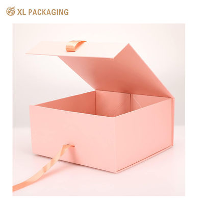 Buy Pink Collapsible Folding Rigid Paper Packaging Box with Magnetic Closure for Skincare and Luxury Gifts online manufacture