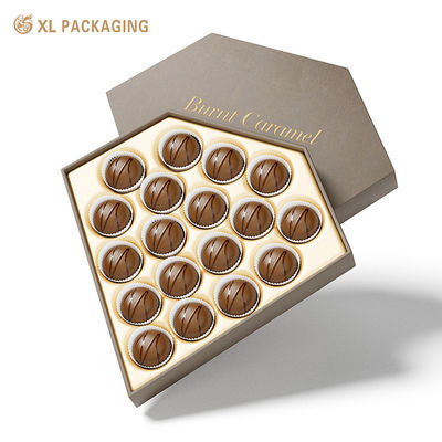 Buy Custom Diamond-Shaped 18Pcs Chocolate Box with Luxury Gold Food Tray for Premium Chocolate Packaging online manufacture