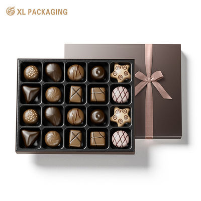 Buy XL Packaging Custom Luxury Boxes Simple Red or Black Customized Chocolate Rigid Gift Boxes with Paper Insert and Ribbon Bow online manufacture