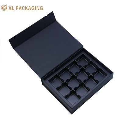Buy Magnetic Closure Chocolate Paper Box 12 Holes Black Box Custom Logo Packaging online manufacture