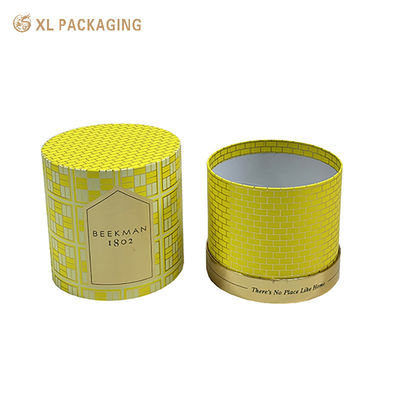 Buy Custom Flat Edge Skincare Paper Tube Box, Cylinder Gift Packaging With Shiny Gold Foil & Black Foil Stamping online manufacture
