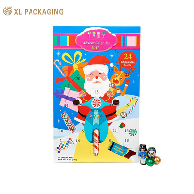 Buy XL Packaging Custom Luxury Boxes Custom Design Christmas Cosmetic Advent Calendar Box 24 Days Calendar Paper Packaging Chocolate Cookies Candy Gift Box online manufacture