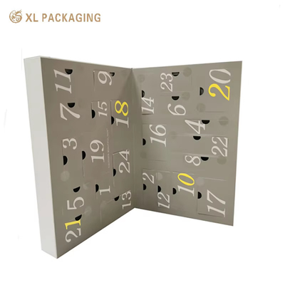 Buy XL Packaging Custom Gift Box Packaging Custom Luxury Christmas Makeup Count Down Box Cosmetic Advent Calendar Packaging Box Advent Calendar Gift Box With Flocked Tray online manufacture