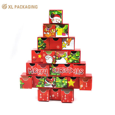 Buy Luxury Custom Tree-Shaped 24-Day Christmas Advent Calendar Box online manufacture