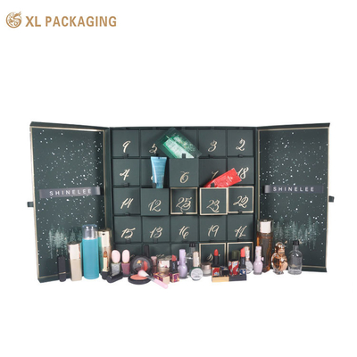 Buy XL Packaging Custom Gift Box Packaging Advent Calendar Box Cmyk Custom 24 25pcs New Year Full Printing For Cosmetic Skincare Beauty Gift Christmas Box Drawer online manufacture