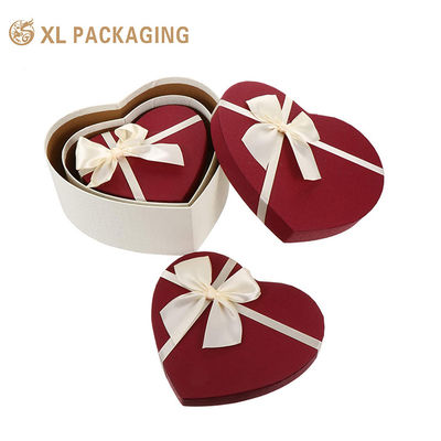 Buy Customizable 3-Layer Nested Heart-Shaped Gift Box with Lid Base for Eco Friendly Luxury Valentines Day Gifts online manufacture