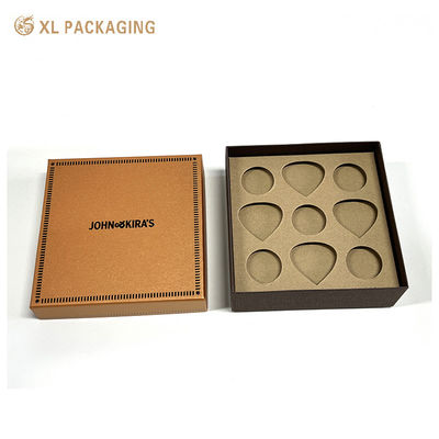 Buy Elegent Yellow Pearlescent Chocolate Box 2-Piece Paper Box with UV Logo online manufacture