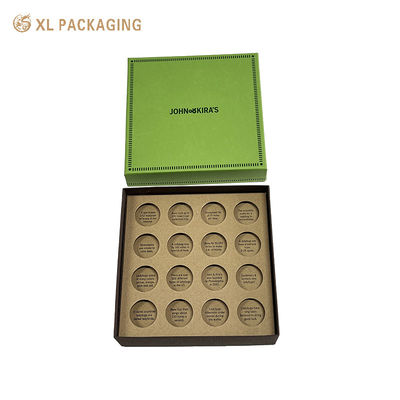 Buy 16pcs Eco-Friendly Kraft Paper Chocolate Box with Food Safe Certified SGS and Custom Lid & Base Design for Valentine's Day online manufacture