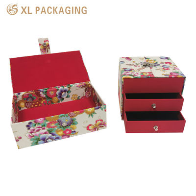 Buy Premium Velvet Lined Magnetic Drawer Gift Box with Japanese Floral Fabric for Customized Jewelry Storage online manufacture