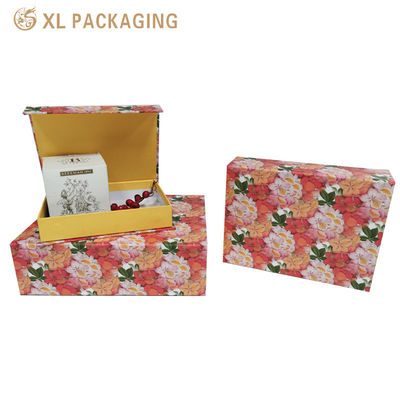 Buy Eco-Friendly Paperboard Magnetic Closure Gift Box with Vibrant Floral Printing and Soft Fabric-Lined Interior online manufacture