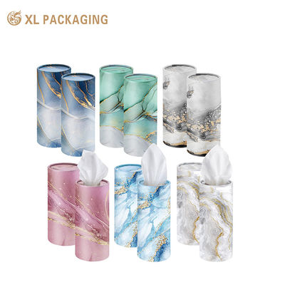 Buy Custom Cylindrical Car Tissue Tube with Virgin Wood Pulp and Gilded Marble Pattern for Standard Car Cup Holders online manufacture
