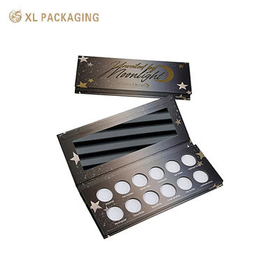 Buy Wholesale DIY 12 Pan Eyeshadow Palette Box with Moon Star Design and Magnetic Closure online manufacture