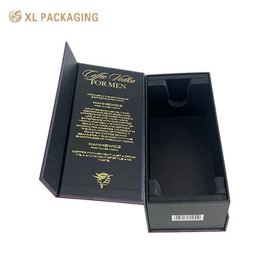 Buy Custom Magnetic Wine Gift Box with 2mm Rigid Paperboard Gold Foil Stamping and EVA Foam Insert for Liquor Packaging online manufacture