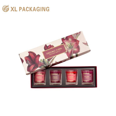 Buy Custom Foldable 2‑Piece Heaven And Earth Lid Candle Gift Box, Flat Pack Shipping 350gsm Paper Box With 4‑Slot PET Insert For Scented Candle online manufacture