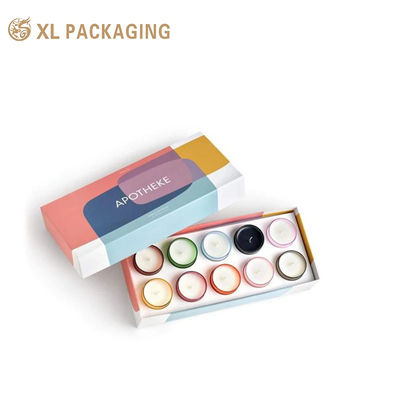 Buy Custom Foldable Flat‑Pack Candle Gift Box, 2‑Piece Paper Box 350gsm White Cardboard, Matte Lamination 10 Cavity EVA Insert For Candle Packaging OEM OD online manufacture