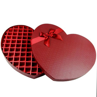 Buy Custom Heart-Shaped Chocolate Gift Box with Food-Grade Recyclable Packaging and Customizable Ribbon Bow online manufacture
