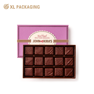 Buy Wholesale Food Candy Bar Cookie Chocolate Paper Box With Cushion Pads Kraft Paper Divider Insert online manufacture