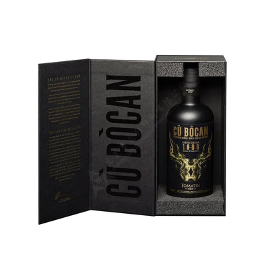 Buy Custom 750ml Wine Bottle Gift Box Sponge Tray Insert Magnetic Closure with Gold Foil Logo online manufacture