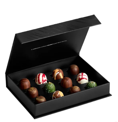 Buy Custom 12pcs Food Safe Contact Chocolate Box Kraft Paperboard Cavity Tray online manufacture