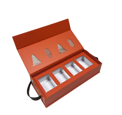 Buy Custom Luxury Christmas Cookie Gift Box Rigid Packaging With Clear Window Bright Color Printing online manufacture