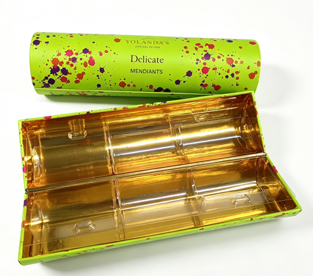 Buy Round Chocolate Gift Box Magnetic Closure Gold Inside Food Safe Tray Custom Logo online manufacture
