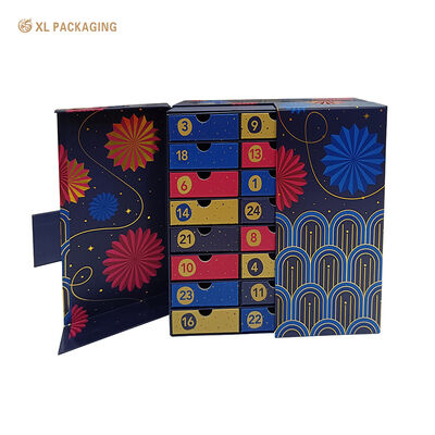 Buy Magnetic Double Door Advent Calendar Box With Square Nameplate, 24 Drawer Gift Box For Tea Sachets & Hot Chocolate online manufacture