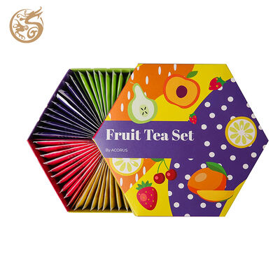 Buy Custom Printed Hexagonal Tea & Dessert Gift Box With Paper Divider Insert Packaging online manufacture