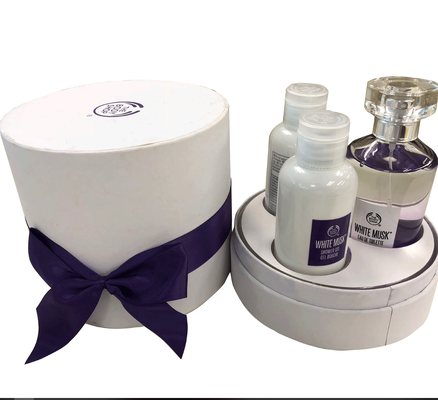 Buy Custom Printed Round Paper Tube Box Podium Style Perfume Bottle Packaging With Foam Insert online manufacture