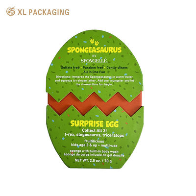 Luxury Egg Shaped Gift Box with 2mm Rigid Paperboard, Embossed Branding, and Kid-Friendly Artwork for Cosmetic Chocolate Packaging