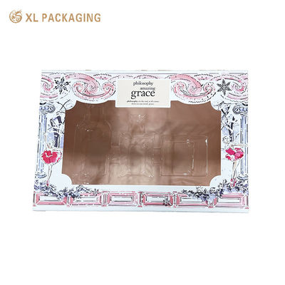 Customized Lid and Base Jewelry Packaging Box with Clear PVC Window and Folding Color Box