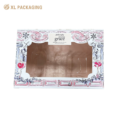 Customized Lid and Base Rigid Paper Clear PVC Window Jewelry Packaging Pendant Necklace Bangle Bracelet Ring Box